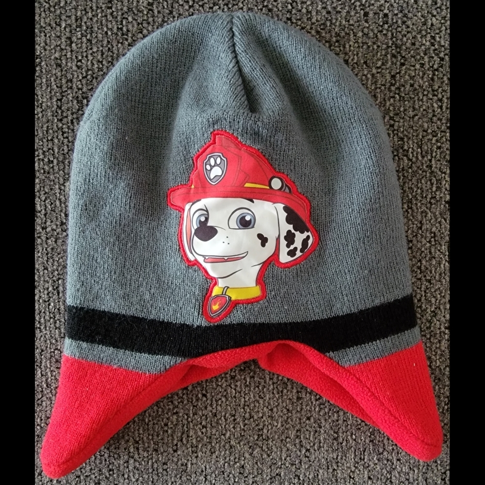 Excellent Condition Nickelodeon Paw Patrol Marshall Puppy Gray Red Winter Hat